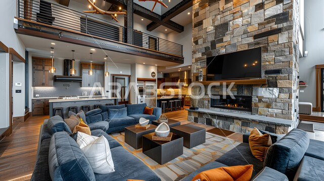 تصميم داخلي حديث لشقة سكنية، التصاميم والديكورات الداخلية لغرفة معيشة بأثاث منزلي راقي، اختيار الألوان المناسبة والتنسيق بين الأثاث والإكسسوارات، استخدام المفروشات ذو التصاميم العصرية