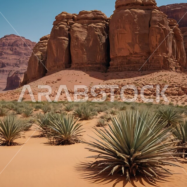  نمو النباتات والاعشاب البرية في المحميات الطبيعية الصحراوية، سلسلة الجبال والتكوينات والتشكلات الصخرية في منطقة تبوك، المناطق الصحراوية والكثبان الرملية في البراري، معالم اثرية تاريخية قديمة، اماكن سياحية مشهورة في المملكة العربية السعودية
