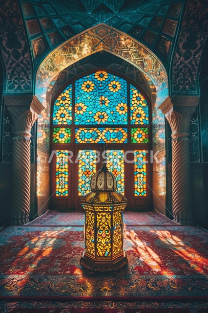 الأجواء الرمضانية الروحانية, ديكورات هندسية فنية راقية, الفن الهندسي المعماري في المملكة العربية السعودية, صورة مقربة لفانوس معدني مزخرف متوهج, زينة الأعياد والمناسبات الدينية, الزخارف والنقوش الاسلامية