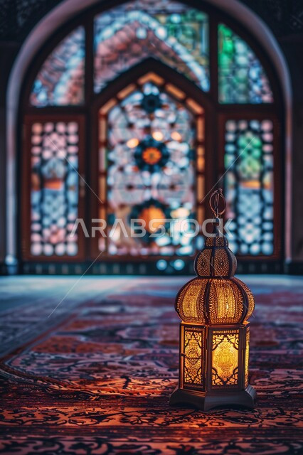 زينة الأعياد والمناسبات الدينية, الزخارف والنقوش الاسلامية, الأجواء الرمضانية الروحانية, ديكورات هندسية فنية راقية, الفن الهندسي المعماري في المملكة العربية السعودية, صورة مقربة لفانوس معدني مزخرف متوهج