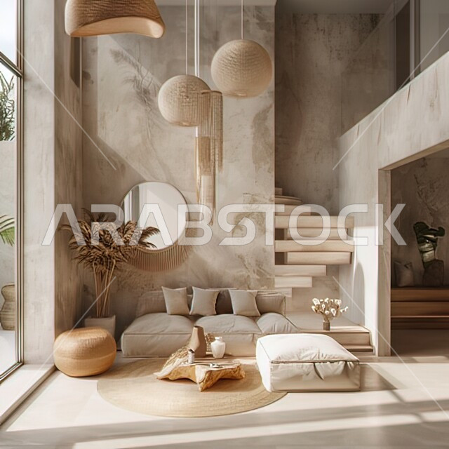 التصاميم والديكورات الداخلية لغرفة معيشة بأثاث منزلي راقي، اختيار الألوان المناسبة والتنسيق بين الأثاث والإكسسوارات، استخدام المفروشات ذو التصاميم العصرية، تصميم داخلي حديث لشقة سكنية