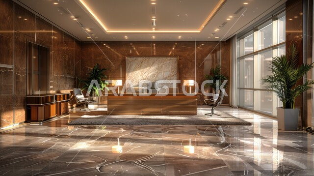 شركات ومكاتب بتصاميم داخلية و ديكورات حديثة، مفهوم الفن الهندسي المعماري في المملكة العربية السعودية، تصميم عصري حديث لغرف العمل الواسعة المجهزة بالمعدات والأدوات، تحف واكسسوارات وأثاث فاخر, الاطلالة على المدينة ومن خلال النوافذ الواسعة