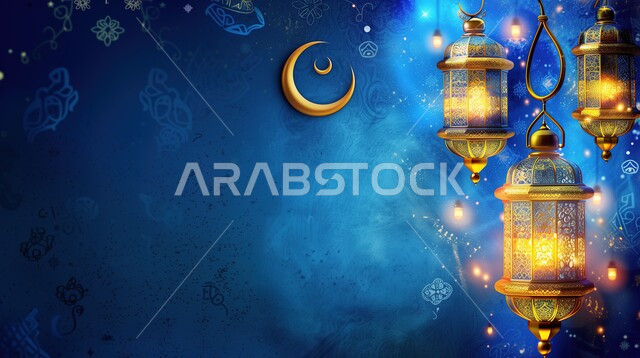 الاحتفال بالمناسبات والأعياد الدينية الاسلامية، ديكورات وزينة رمضان المبارك, فوانيس معدنية تقليدية مضيئة مزخرفة، العادات والتقاليد لاستقبال الشهر المبارك في المملكة العربية السعودية, البهجة بقدوم شهر الخير