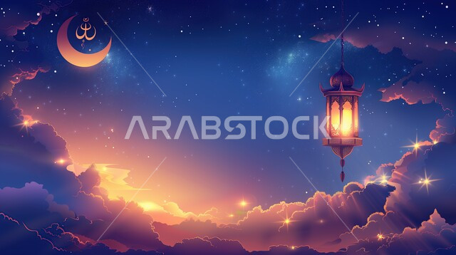 منظر الغيوم في السماء، الاحتفال بالمناسبات والأعياد الدينية الاسلامية، ديكورات وزينة رمضان المبارك, فوانيس معدنية تقليدية مضيئة مزخرفة، العادات والتقاليد لاستقبال الشهر المبارك في المملكة العربية السعودية, البهجة بقدوم شهر الخير