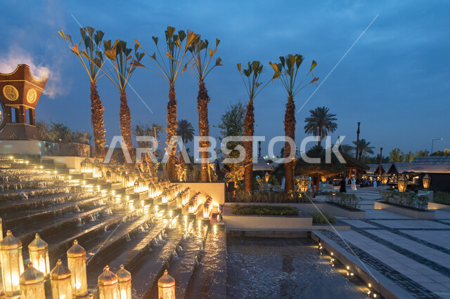  احتفال المسلمين بقدوم شهر رمضان المبارك, أجواء موسم رمضان في الدرعية في مدينة الرياض, أماكن ومعالم سياحية ترفيهية عائلية وشبابية راقية, ديكورات وزينة الأعياد والمناسبات الاسلامية في المملكة العربية السعودية