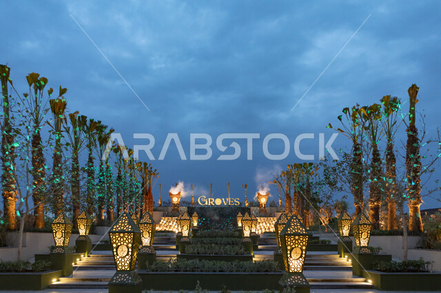 ديكورات وزينة الأعياد والمناسبات الاسلامية في المملكة العربية السعودية, احتفال المسلمين بقدوم شهر رمضان المبارك, أجواء موسم رمضان في الدرعية في مدينة الرياض, أماكن ومعالم سياحية ترفيهية عائلية وشبابية راقية