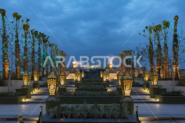 ديكورات وزينة الأعياد والمناسبات الاسلامية في المملكة العربية السعودية, احتفال المسلمين بقدوم شهر رمضان المبارك, أجواء موسم رمضان في الدرعية في مدينة الرياض, أماكن ومعالم سياحية ترفيهية عائلية وشبابية راقية