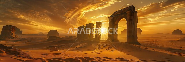 التراث والأصالة والعراقة, الاستمتاع بمنظر الغروب في صحاري المملكة, الآثار الحجرية التراثية القديمة, التلال والرمال الذهبية الناعمة, معالم سياحية طبيعية في السعودية, التكوينات والتشكيلات الحجرية