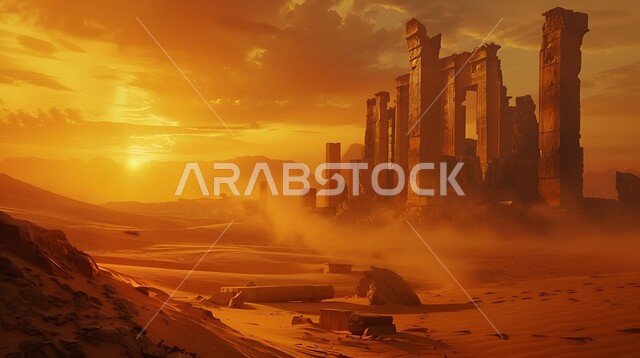 السياحة في الطبيعة الصحراوية, العراقة والأصالة والتراث السعودي, التكوينات والتشكيلات الحجرية الأثرية, موقع أثري سياحي في المملكة العربية السعودية, الرمال الذهبية الناعمة في الصحاري الخليجية, الآثار التاريخية القديمة