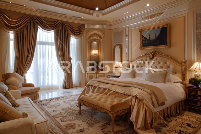 ديكورات كلاسيكية وتصاميم داخلية بأسلوب عصري، غرفة نوم بأثاث مريح وأنيق بالوان هادئة، فنون الهندسة المعمارية والديكور المتطور، شقق وفلل سكنية فاخرة في السعودية، فنادق ومنتجعات حديثة في المملكة