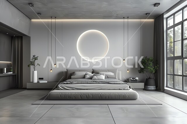 فلل وشقق سكنية بديكورات متطورة، فنون الهندسة المعمارية والديكور في الفنادق والمنتجعات المصممة بالطرق الحديثة، سرير ووسائد مريحة، أثاث منزلي راقي وأنيق، تصميم داخلي لغرفة نوم بأسلوب حديث، غرف بتصاميم داخلية عصرية فاخرة