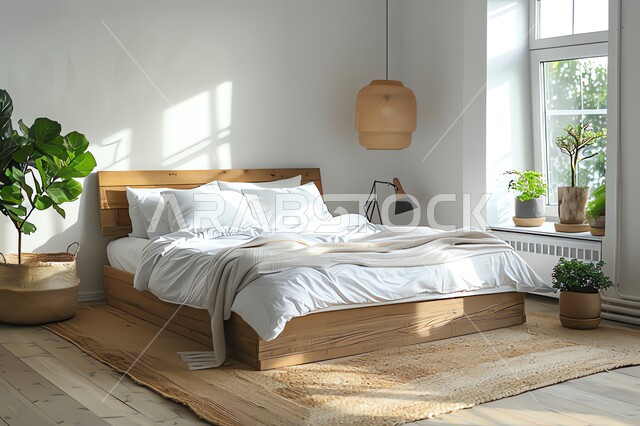  سرير ووسائد مريحة، أثاث منزلي راقي وأنيق، تصميم داخلي لغرفة نوم بأسلوب حديث، غرف بتصاميم داخلية عصرية فاخر، فلل وشقق سكنية بديكورات متطورة، فنون الهندسة المعمارية والديكور في الفنادق والمنتجعات المصممة بالطرق الحديثة