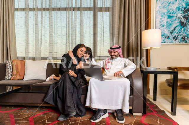 Spending beautiful times for a Saudi family in the best hotels in the Arabian Gulf, tourism and travel, internal and external trips, a happy family trip, family meeting,