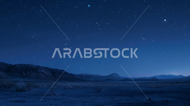 جبال ومرتفعات المملكة العربية السعودية في الليل، التضاريس والبيئة الصحراوية في الصحراء العربية، منظر لمجرة درب التبانة والنجوم اللامعة في سماء السعوديه, الكثبان الرملية الذهبية،  خلفية الطبيعة