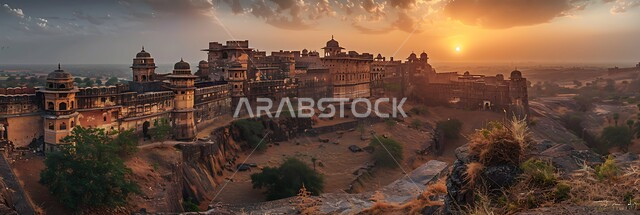حصون الممالك السابقة المشيدة من الحجار، المناظر الطبيعية المتميزة وقت الغروب, القصور والقلاع الاسطورية التاريخية والتراثية, التكوينات والتشكيلات الحجرية، المعالم الأثرية القديمة، الفن الهندسي المعماري على الطراز القديم
