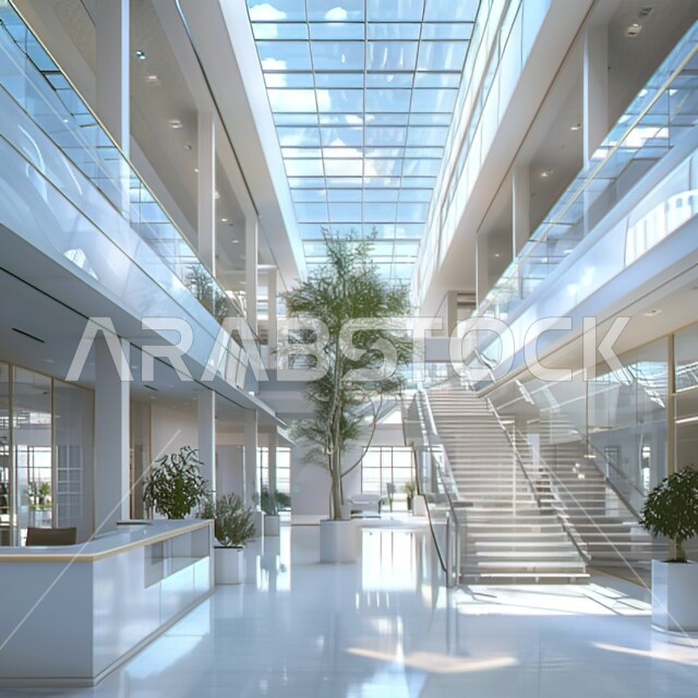 ديزاين داخلي للسلالم في احدى المباني والفنادق والفلل الطابقية ، التصاميم الهندسية المعمارية  الداخلية للشركات الحديثة والعصرية ، الديكورات الراقية للمنشآت في المملكة العربية السعودية 