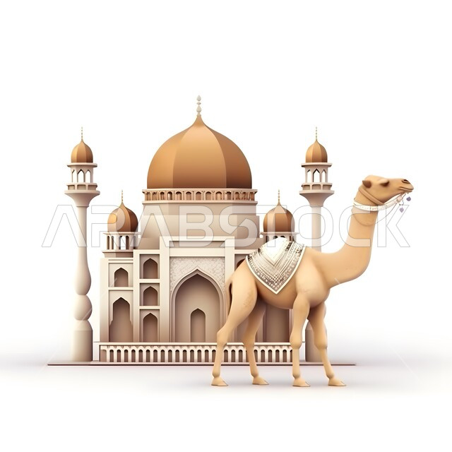 الاهتمام بالثدييات في المملكة، رسومات ثلاثية الابعاد لحيوان الجمل الاليف , تربية المواشي والحيوانات في المحميات الطبيعيه, قربان عيد الأضحى المبارك، الأعياد والمناسبات الاسلامية السعيدة، خلفية مسجد