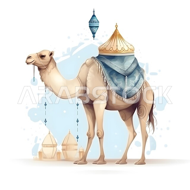 تربية المواشي والحيوانات في المحميات الطبيعيه, الاهتمام بالثدييات في المملكة، رسومات ثلاثية الابعاد لحيوان الجمل الاليف , قربان عيد الأضحى المبارك، الأعياد والمناسبات الاسلامية السعيدة، خلفية مسجد