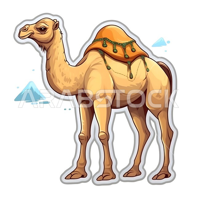الاحتفال بالأعياد والمناسبات الاسلامية ، قربان عيد الأضحى المبارك، تربية المواشي والحيوانات في المحميات الطبيعيه, الاهتمام بالثدييات في المملكة، رسومات ثلاثية الابعاد لحيوان الجمل الاليف, خلفية بيضاء