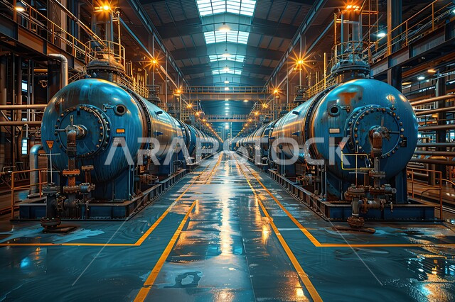 Pipelines and steel equipment, factory and laboratory engineering in the industrial zone in the Kingdom of Saudi Arabia, petrochemical industries and projects, huge and large warehouses,