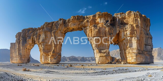 التكوينات الصخرية المتشكلة بفعل العوامل الجوية، تشكيل صخري من الحجر الرملي الطبيعي في صحراء، جذب السياح من شتى انحاء العالم، أماكن ومعالم سياحية، الآثار التاريخية الطبيعية في المملكة العربية السعودية