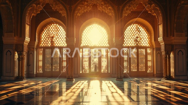 التصاميم الفنية في الجوامع الخليجية, نداء المسلمين لأداء الفرائض والعبادات, نوافذ وشبابيك مزخرفة على الطراز الحديث, الفن الهندسي المعماري والديكورات الاسلامية لبناء المساجد في المملكة العربية السعودية، العبادة والتقرب إلى الله، معالم و أماكن دينية مقدسة