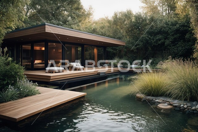  دمج التصاميم العصرية الحديثة بالطبيعة، شقق و فلل سكنية فاخرة في السعودية، الفنون الهندسية المعمارية على الطراز الحديث والانيق، الديكورات الخارجية الراقية لبركة السباحة، الاستمتاع بالمناظر الطبيعية، مناطق للاسترخاء والـتأمل