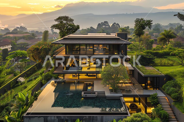 تصميمات وديكورات فخمة، الفن الهندسي المعماري على الطراز الحديث، تصاميم عصرية و فاخرة للشقق والفلل السكنية السياحية، الفنادق والأبنية المتميزة، النمو والتقدم العمراني في المملكة العربية السعودية، الاهتمام بزراعة الأشجار والنباتات الخضراء