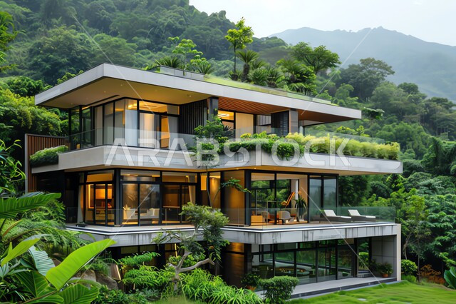 تصميمات وديكورات فخمة، الفن الهندسي المعماري على الطراز الحديث، تصاميم عصرية و فاخرة للشقق والفلل السكنية السياحية، الفنادق والأبنية المتميزة، النمو والتقدم العمراني في المملكة العربية السعودية، الاهتمام بزراعة الأشجار والنباتات الخضراء