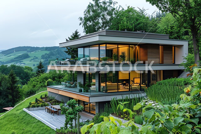 تصميمات وديكورات فخمة، الفن الهندسي المعماري على الطراز الحديث، تصاميم عصرية و فاخرة للشقق والفلل السكنية السياحية، الفنادق والأبنية المتميزة، النمو والتقدم العمراني في المملكة العربية السعودية، الاهتمام بزراعة الأشجار والنباتات الخضراء