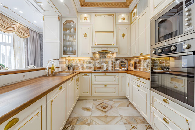 التصميم الداخلي بمفهوم جذاب ومتطور، مطبخ فاخر باللون الأبيض، تصاميم وديكورات مطابخ راقية, الفن الهندسي المعماري على الطراز الحديث، شقق وفلل سكنية بتصاميم عصرية. أدوات منزلية بتقنيات عالية