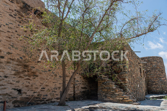 قلعة بخروش بن العص في منطقة الباحة، الفن الهندسي المعماري على الطراز القديم، المباني والبيوت الحجرية الأثرية، الأبواب والنوافذ الخشبية، القلاع التراثية المشيدة من الحجارة، المعالم السياحية المشهورة في المملكة العربية السعودية