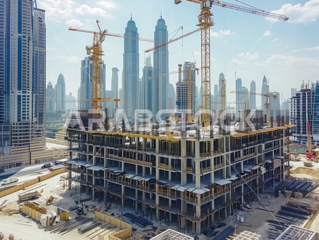  إنشاء الأساسات والهياكل للمشروعات السكنية والمصانع، التطور المعماري والحضاري في الإمارات العربية المتحدة، تشييد المباني والمشاريع الضخمة، مفهوم تحسين البنية التحتية للبلاد في إمارة دبي، أعمال البناء والمقاولات والتطوير العقاري