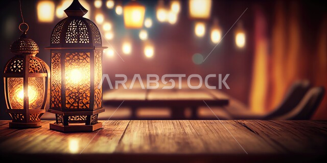 العادات والتقاليد العربية في زينة الأعياد والمناسبات الدينية، فوانيس وتحف وديكورات تقليدية للاحتفال بقدوم شهر رمضان المبارك، أجواء رمضانية وروحانية إسلامية، فانوس عربي معدني مزخرف مضيء