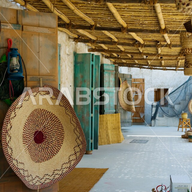 Traditional popular markets, famous tourist attractions, a destination for visitors from all over the world, the architectural art of Souq Waqif stores in the city of Qatar, touring the commercial centers in Doha
