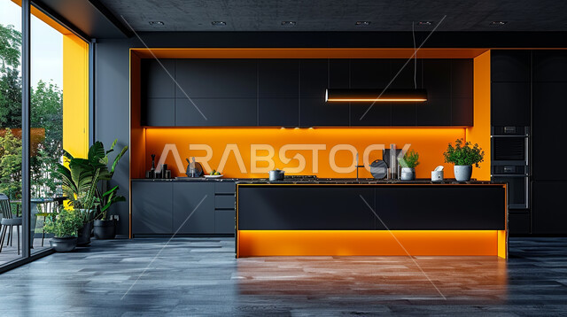 Modern interior designs for kitchens inside residential apartments and villas, modern architectural design, modern designs for a black kitchen