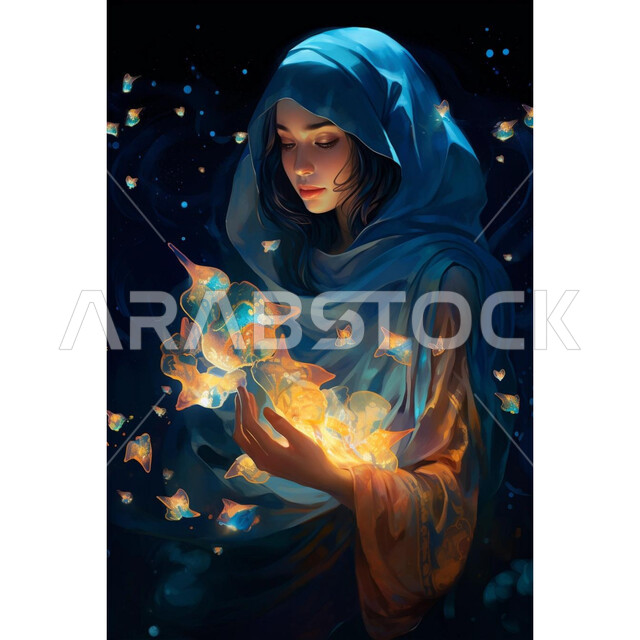 مفهوم الأنوثة والنعومة، الأناقة والاهتمام بالمظهر الخارجي، حجابات نسائية عصريه حديثه, صورة مقربة لإمرأة عربية خليجية سعودية مبتسمة ترتدي الحجاب تنظر بإيماءات الثقة بالنفس والسرور