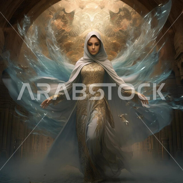 مفهوم الأنوثة والنعومة، حجابات نسائية عصريه حديثه, الأناقة والاهتمام بالمظهر الخارجي، إمرأة عربية خليجية سعودية محجبة ترتدي العباءة تنظر إلى الكاميرا بإيماءات الثقة بالنفس والسرور