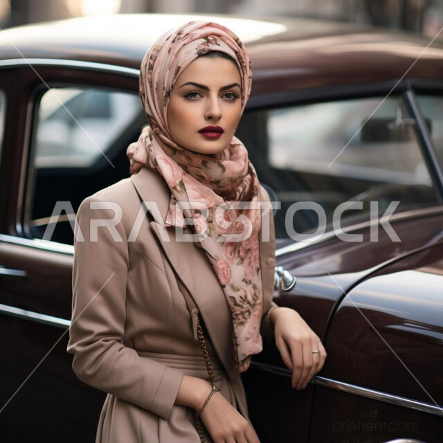 الاهتمام بالأناقة والمظهر الخارجي، حجابات نسائية عصريه حديثه, مفهوم الأنوثة والنعومة، صورة مقربة لإمرأة عربية خليجية سعودية مبتسمة ترتدي الحجاب والنظارة الشمسية تنظر إلى الكاميرا بإيماءات الثقة بالنفس والسرور