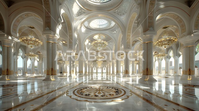 ديكورات من الجبس والرخام الابيض،  تصميم داخلي لقصر فاخر، زخارف كلاسيكيه محفره في الاعمده والاسقف في المداخل والساحات الخارجيه