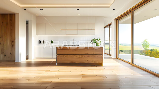 الفن الهندسي المعماري للفلل والشقق السكنية، التصميم العصري للمطابخ الفاخرة في المملكة العربية السعودية، التحف والأكسسوارات المنزلية، ديكور داخلي راقي لمطبخ أنيق