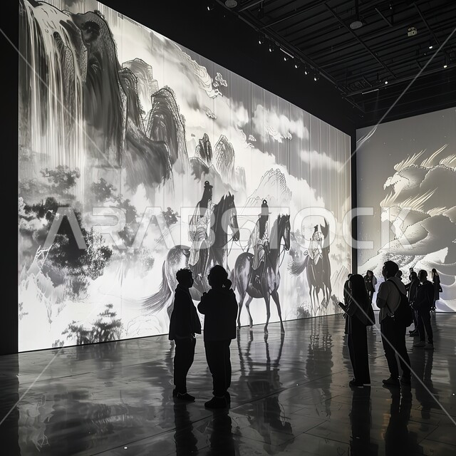 الشغف بالأحصنة العربية السعودية، تحفه فنية ثلاثية الابعاد بالأبيض والأسود لخيل عربي أصيل، ديكورات وتصاميم جدارية تراثية تقليدية في معرض الفن الحديث الداخلي، توارث حب الجياد وشغف الفروسية وركوب الخيل