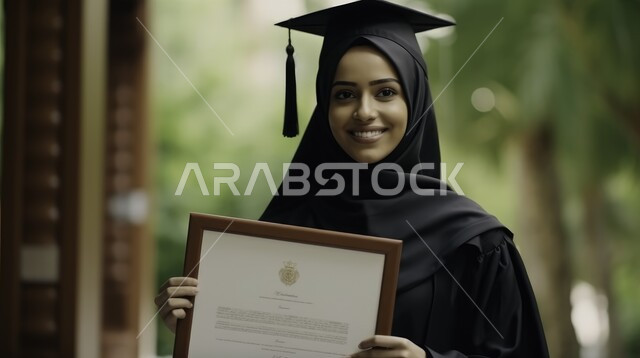 University graduation parties, photo of a smiling Saudi Arabian Gulf ...