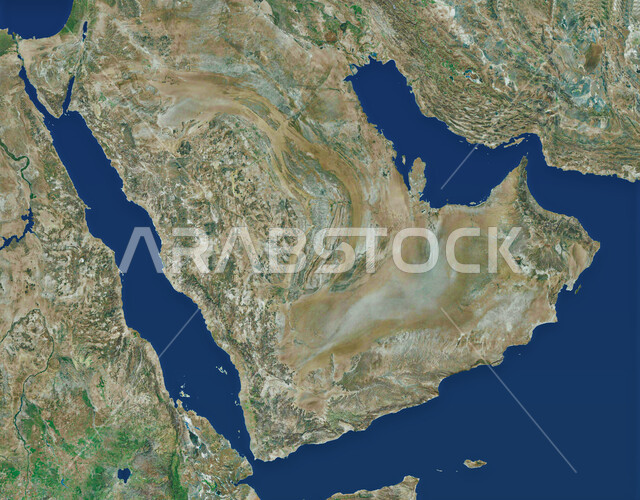 الحدود الجغرافية للبلاد على خريطة الجزيرة العربية, موقع المملكة العربية السعودية بين بلدان العالم, المحيطات واليابسة والطبيعة المائية