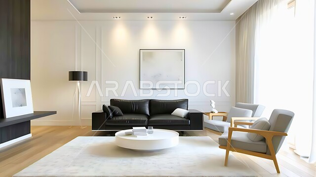  اختيار الألوان المناسبة والتنسيق بين الأثاث والإكسسوارات، استخدام المفروشات ذو التصاميم العصرية، تصميم داخلي حديث لشقة سكنية، التصاميم والديكورات الداخلية لغرفة معيشة بأثاث منزلي راقي