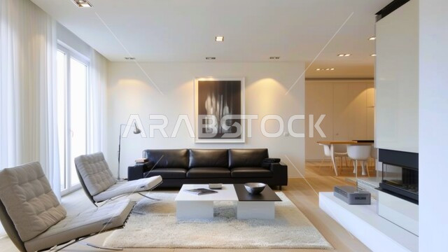  اختيار الألوان المناسبة والتنسيق بين الأثاث والإكسسوارات، استخدام المفروشات ذو التصاميم العصرية، تصميم داخلي حديث لشقة سكنية، التصاميم والديكورات الداخلية لغرفة معيشة بأثاث منزلي راقي