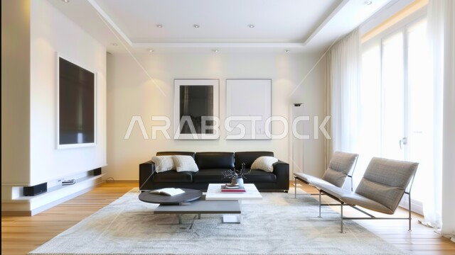  اختيار الألوان المناسبة والتنسيق بين الأثاث والإكسسوارات، استخدام المفروشات ذو التصاميم العصرية، تصميم داخلي حديث لشقة سكنية، التصاميم والديكورات الداخلية لغرفة معيشة بأثاث منزلي راقي