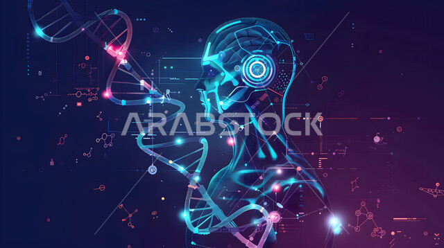 تقديم العلاج بمساعدة التكنولوجيا المتطورة والذكاء الإصطناعي، رسومات واشكال ثلاثية الابعاد لرأس وأعضاء جسم الانسان بتقنية الهولوجرام، التقدم التقني والتكنولوجي في المجال العلمي والصحي، الرؤية السعودية المستقبلية 2030