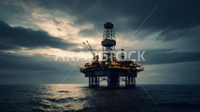 مستودعات ضخمة و كبيرة، صناعات ومشاريع بيتروكيماوية، هندسات ومعدات صناعية, مصانع ومعامل المملكة العربية السعودية، مصنع تكرير النفط والغاز وسط البحر، مصفاة دخان المعامل