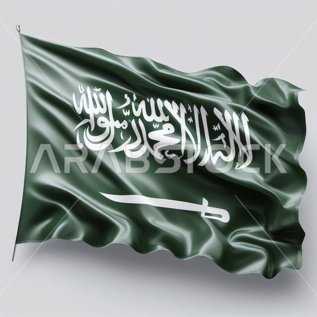 كلمة التوحيد وسيف القوه، الاحتفال بالعيد الوطني السعودي 23 سبتمبر، اظهار الفخر والاعتزاز بالانتماء للوطن، الاحتفال بيوم العلم 11 مارس، رفع علم المملكة العربية السعودية، خلفية بيضاء